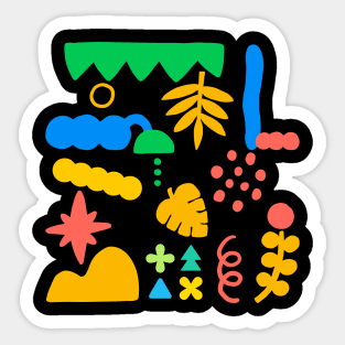 Abstract patterns of primary colors, patterns that embody nature Sticker